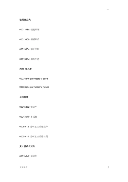 《上古卷轴5：天际》游戏全角色服装代码大全.docx