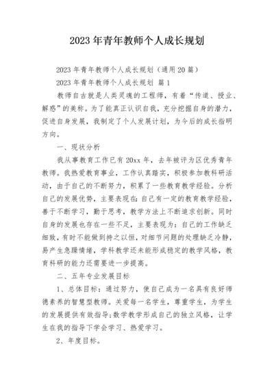 2023年青年教师个人成长规划.docx