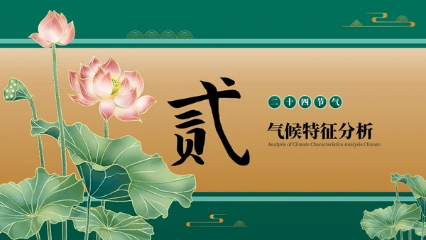 绿色古风二十四节气夏至节气介绍PPT模板