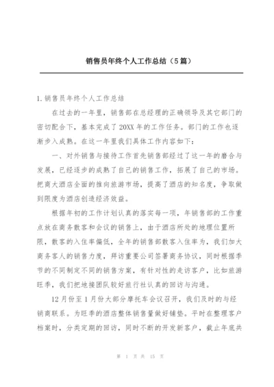 销售员年终个人工作总结（5篇）.docx