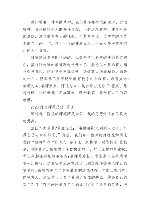 2023师德师风总结.docx