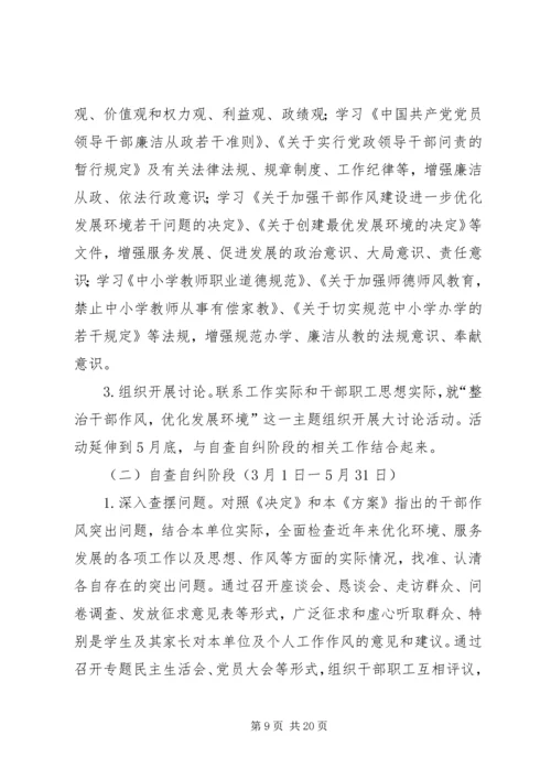 整风提效暨集中整治影响发展环境的干部作风突出问题查整报告.docx