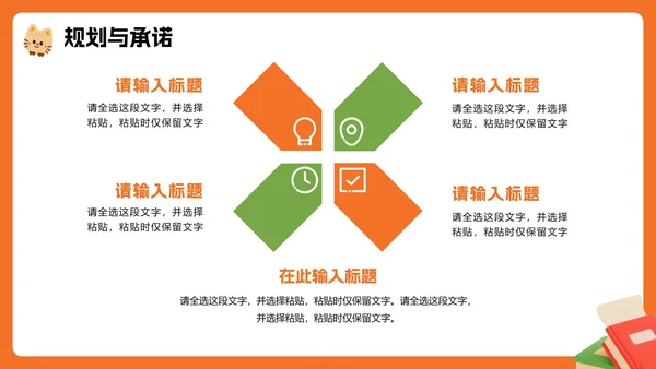 橙色3D卡通风班级班干部竞选生活委员竞选PPT模板