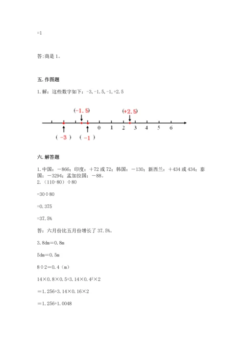 小学数学六年级下册期末测试卷附答案（综合卷）.docx