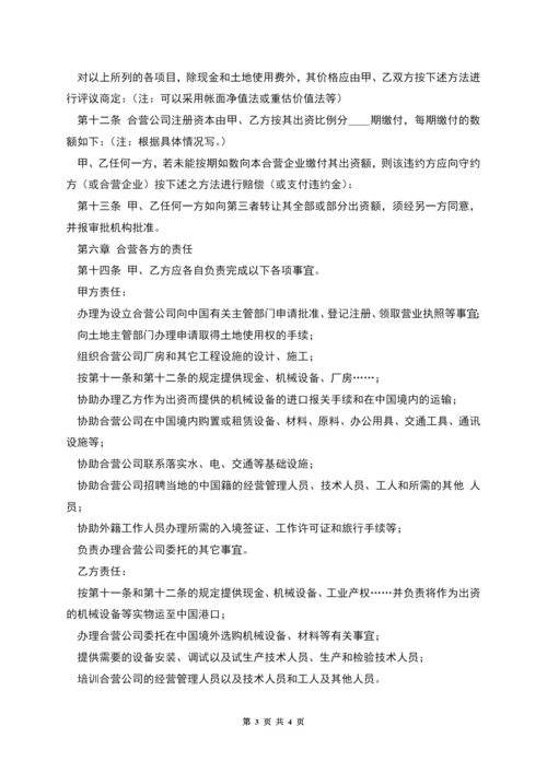中外合资公司章程.docx