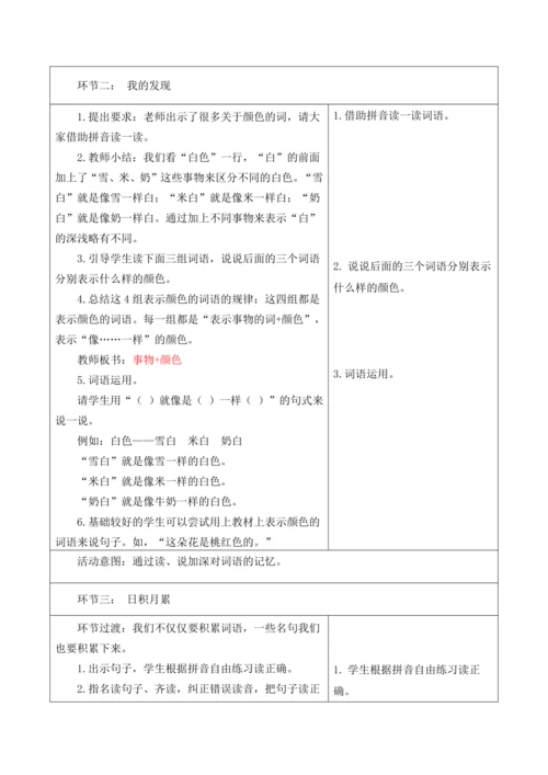 【新课标】二年级上册语文第四单元第十三课时语文园地四大单元教学设计