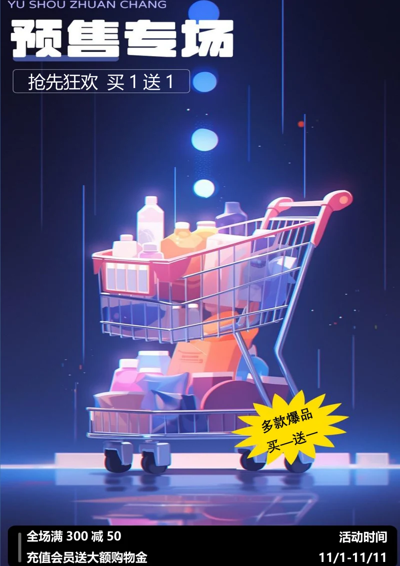 双十一预售专场双十一海报