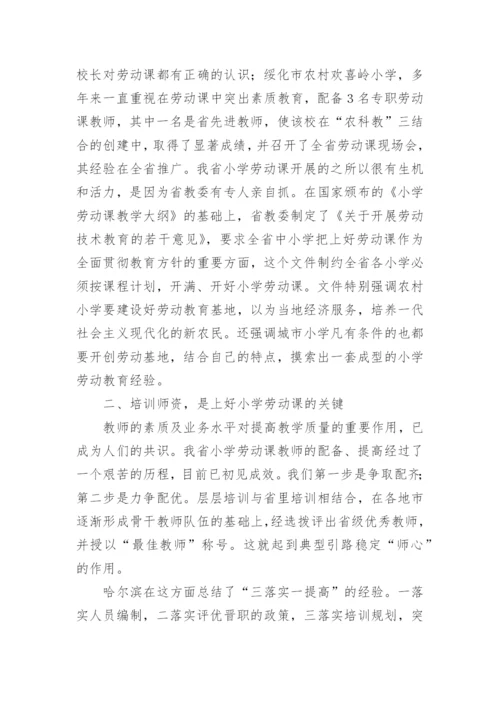 对小学劳动课的探索与思考教育论文.docx