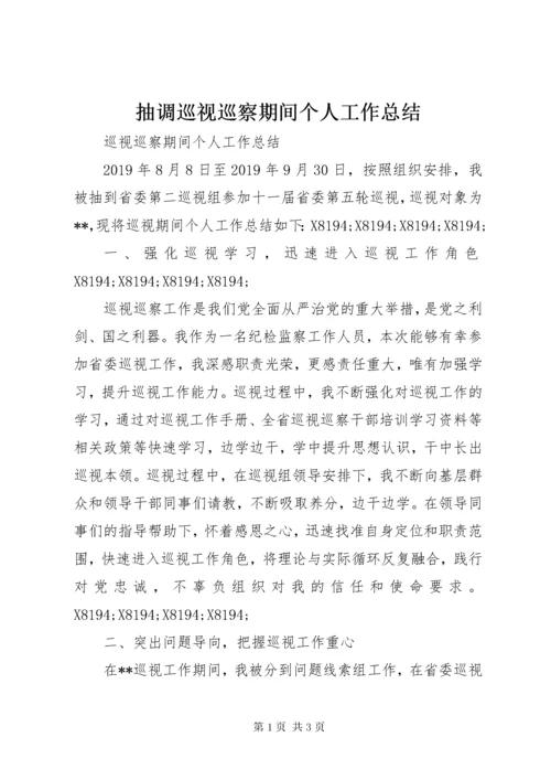 抽调巡视巡察期间个人工作总结.docx