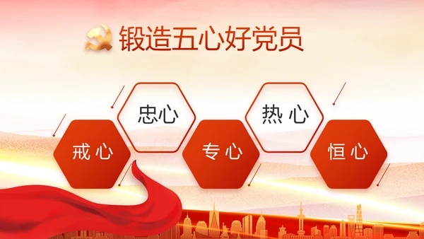 红色大气党建民主生活会学习主题动态PPT模板