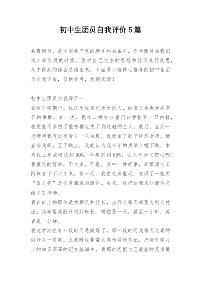 初中生团员自我评价5篇.docx