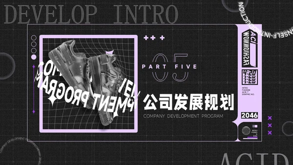 酸性风时尚潮牌鞋品牌介绍通用PPT模板