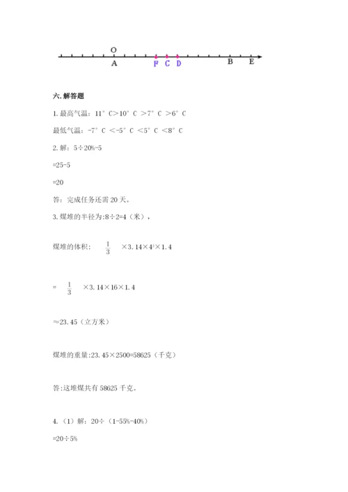 沪教版小学数学六年级下册期末检测试题附参考答案【培优】.docx