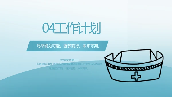 蓝色医疗护士进修总结汇报动态PPT