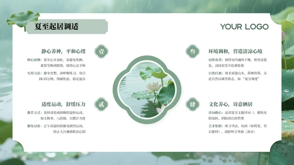 绿色夏至节气介绍通用PPT模板