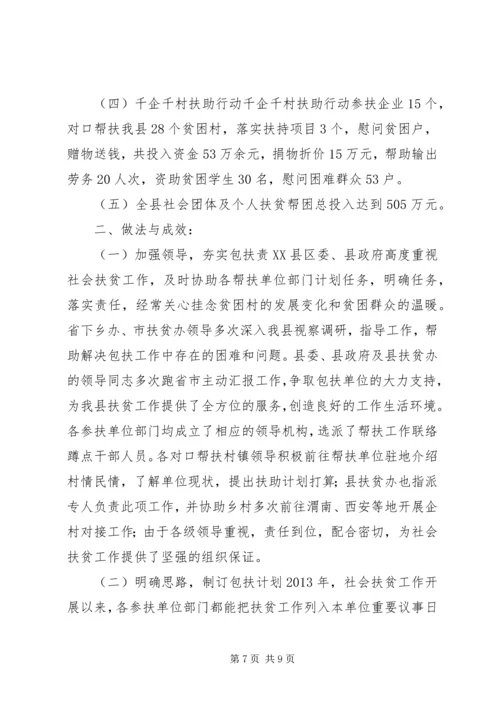 县社会扶贫年度工作报告 (2).docx