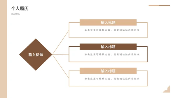 卡其色简约商务个人简历PPT模板