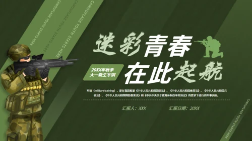 真人CS迷彩青春通用PPT模板