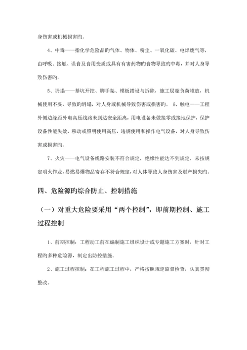 建筑工程危险源识别评价及预防措施.docx