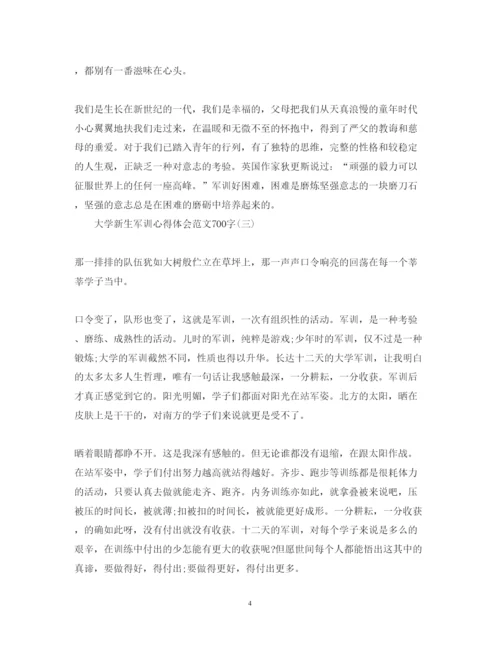 精编大学新生军训心得体会范文700字.docx