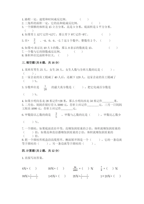 小学六年级下册数学期末卷（名师推荐）word版.docx