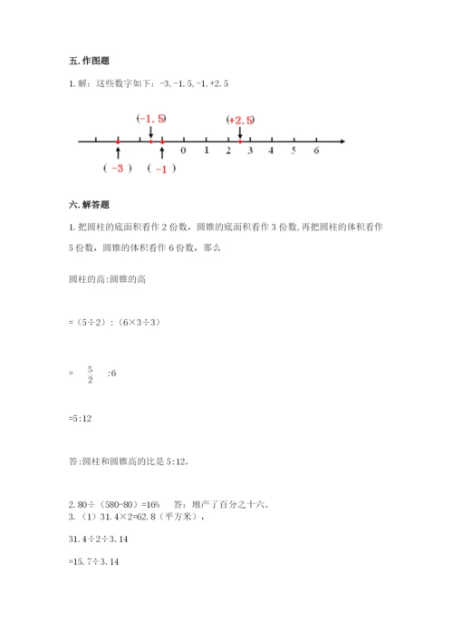 长沙市望城县六年级下册数学期末测试卷审定版.docx