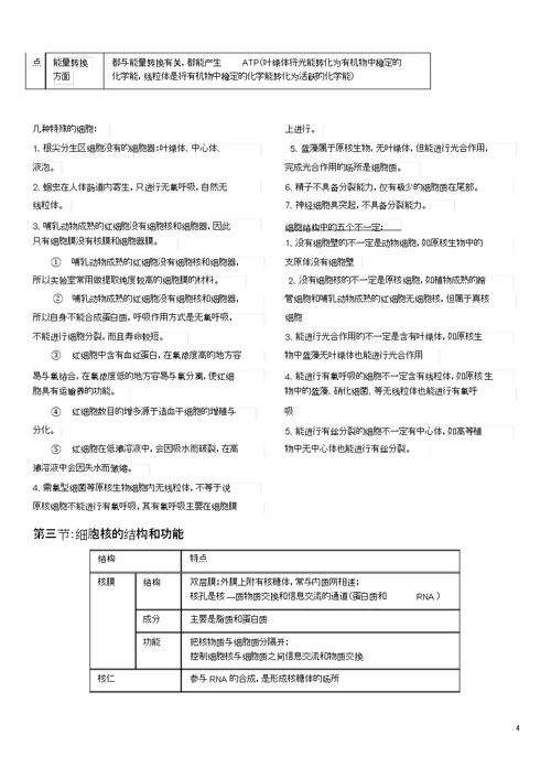 高中生物必修一第三章细胞的基本结构