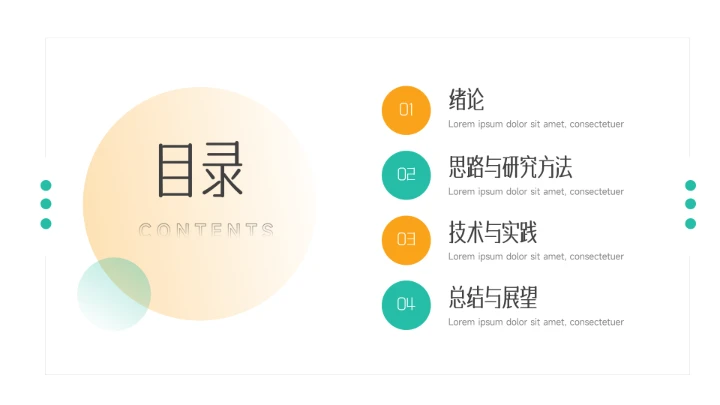 黄绿简约实用论文答辩PPT模板