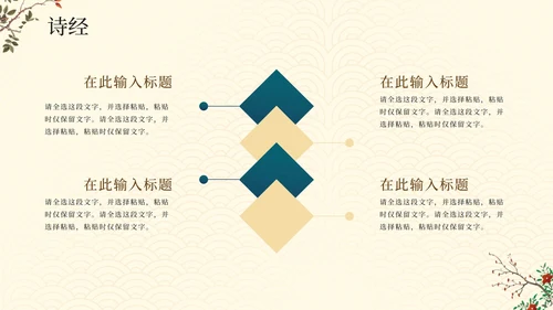 中国风古风手绘古诗词教学介绍PPT模板