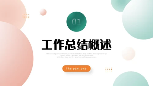 简约渐变圆球形状年终工作总结述职报告PPT