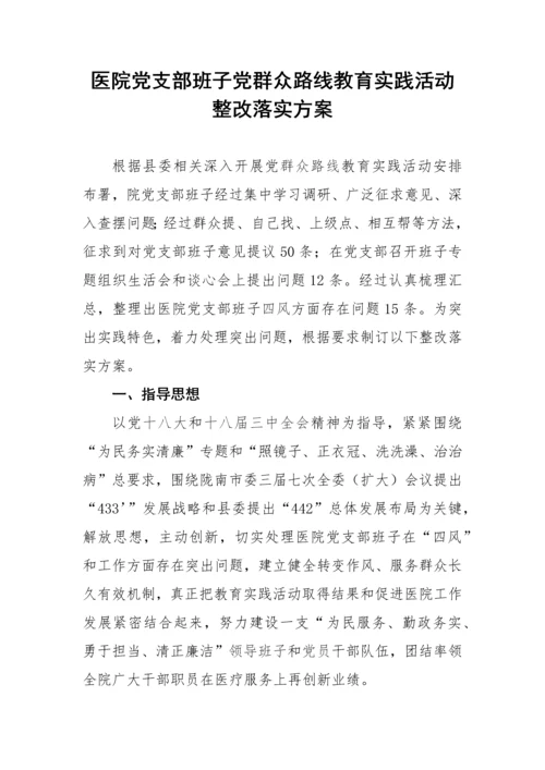 人民医院党支部班子整改落实专项方案.docx