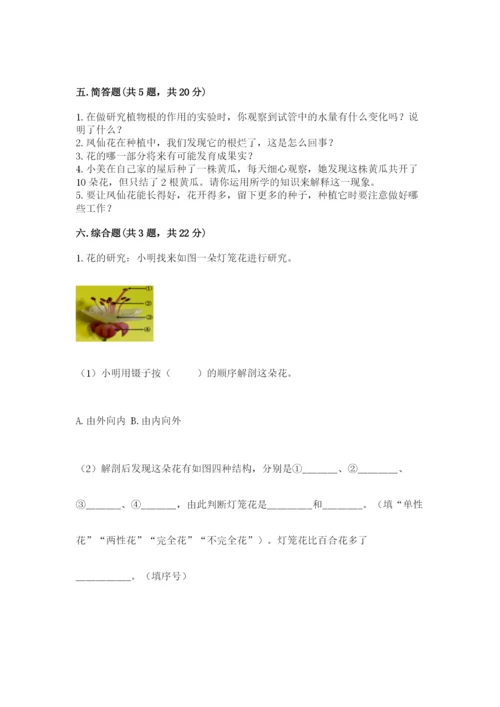 科学四年级下册第一单元《植物的生长变化》测试卷及答案1套.docx