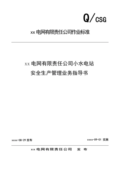 电网有限责任公司小水电站安全生产管理业务指导书.docx