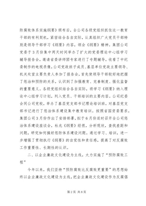 矿业集团公司党风廉政建设工作情况汇报.docx