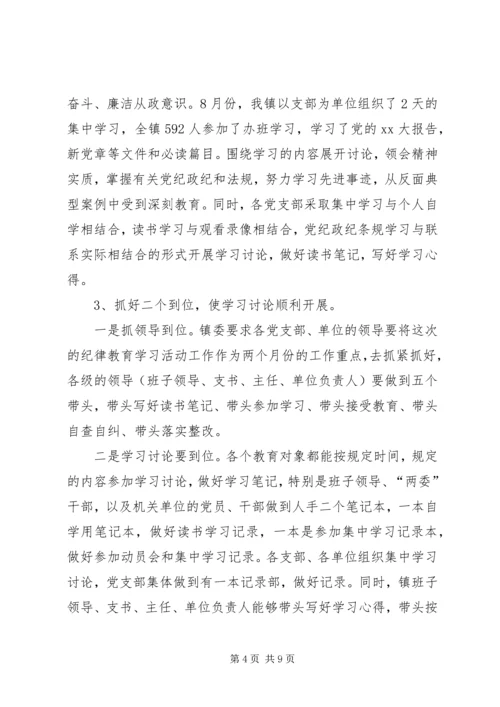 乡镇纪律教育月活动总结.docx