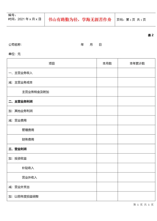 财务报表模板(全套).docx