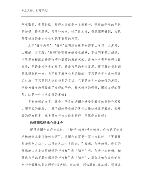 最新教师网络研修心得体会优选例文17篇.docx