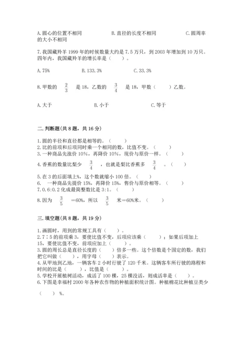 小学六年级上册数学期末考试卷（中心小学）.docx