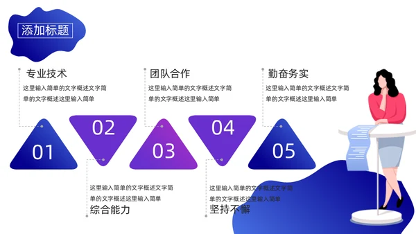 蓝色商务部门年终总结通用PPT模板
