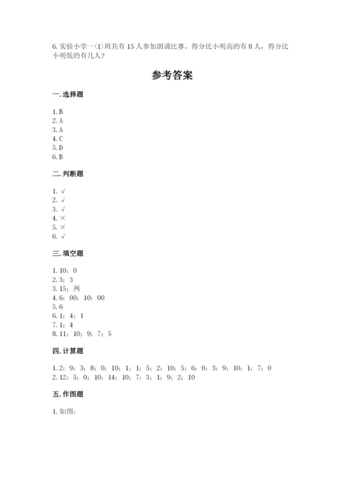 小学数学一年级上册期末测试卷及完整答案【网校专用】.docx
