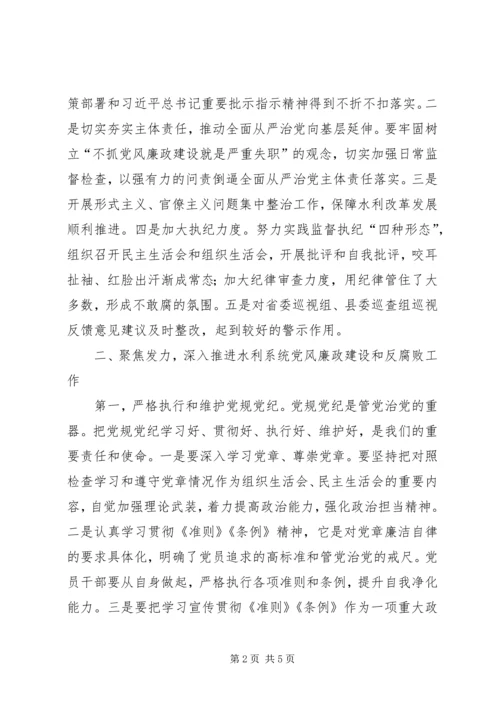 水利系统党风廉政建设和反腐败斗争会议讲稿.docx