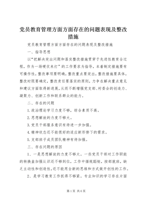 党员教育管理方面方面存在的问题表现及整改措施.docx