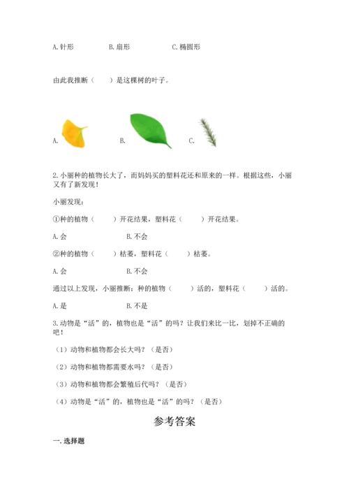 教科版科学一年级上册第一单元《植物》测试卷精品（预热题）.docx