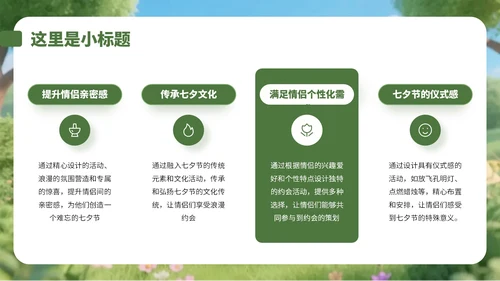 绿色3D风情侣大自然游玩策划攻略PPT