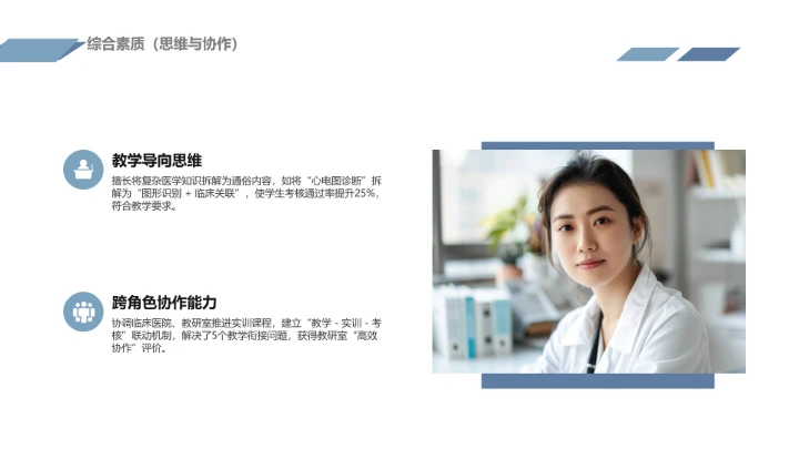 蓝色商务风临床医学专业大学生求职个人能力综合展示职业生涯规划通用PPT