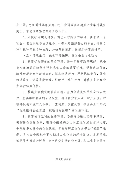 县突破性发展工业经济的思考工作报告.docx
