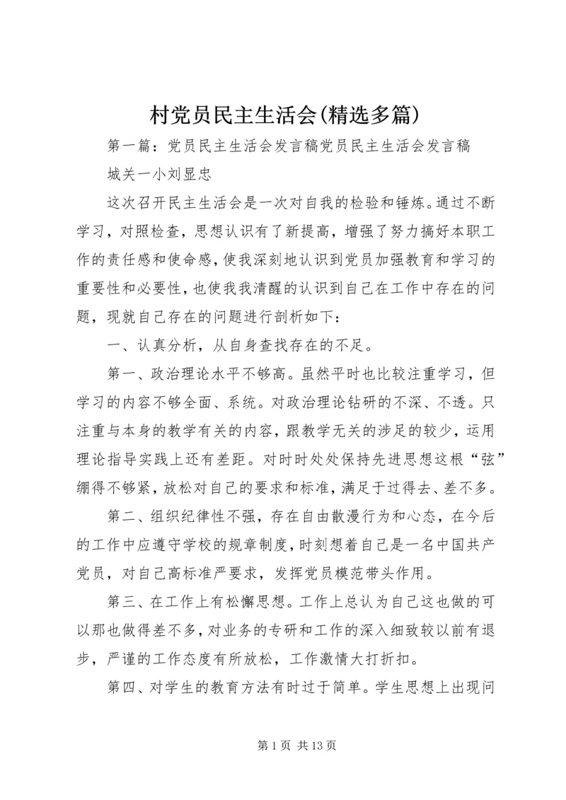 村党员民主生活会(精选多篇).docx