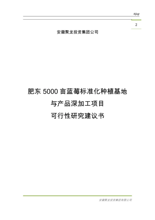 肥东5000亩蓝莓标准化种植基地和产品深加工项目建议书.docx