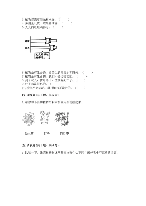 教科版一年级上册科学期末测试卷精品【有一套】.docx