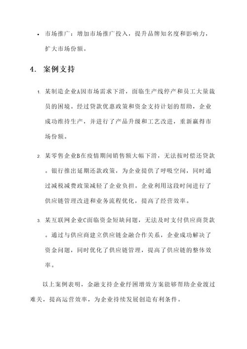 金融支持企业纾困增效方案